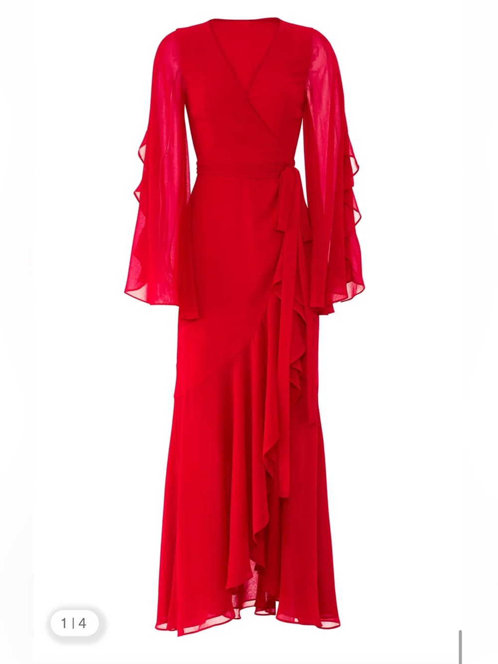 FAME and PARTNERS Florence and the machine style red bell sleeve maxi dress